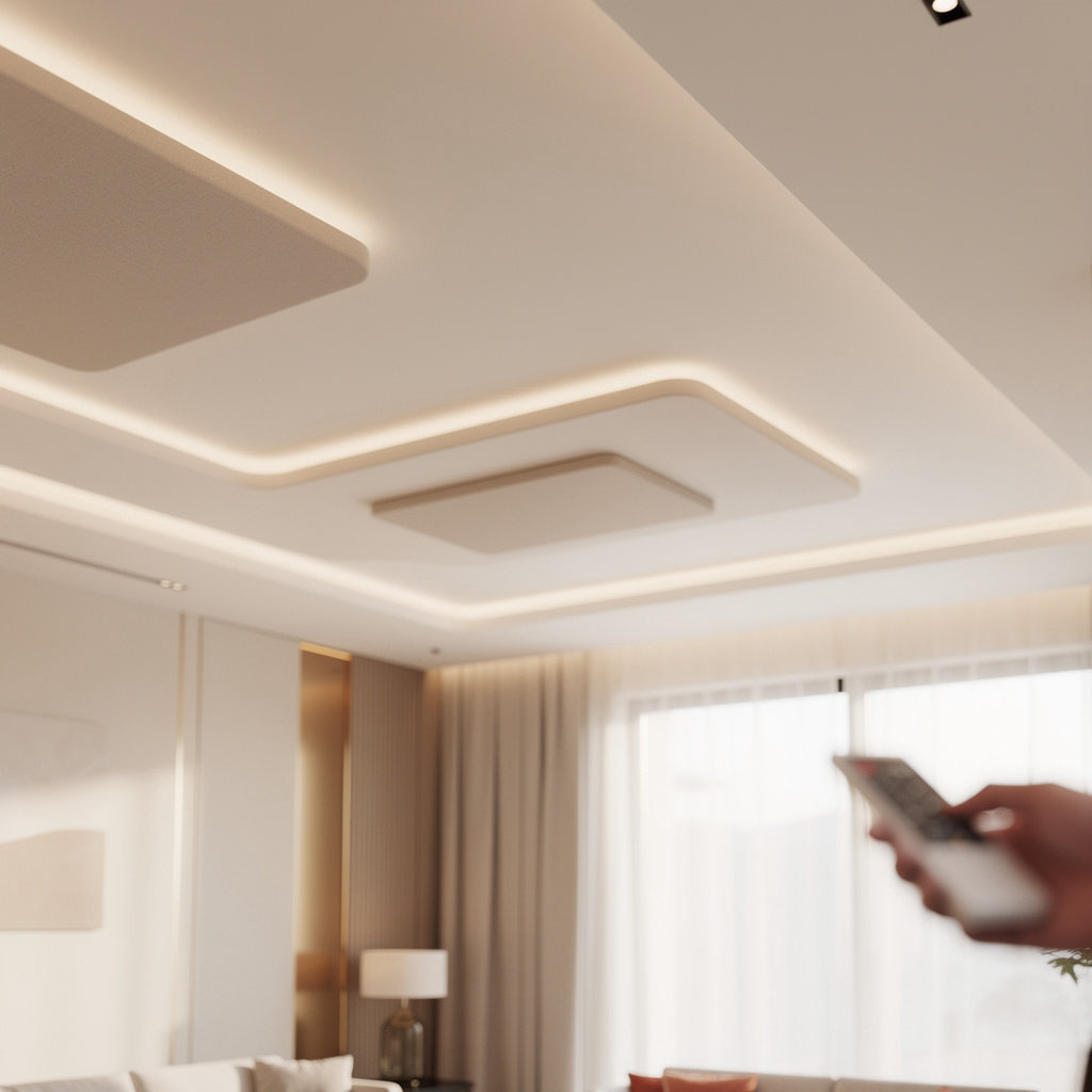 مؤسسة الثقة الذهبية - تصميم أسقف جبس بورد حديثة مع إضاءة مخفية احترافية في المدينة المنورة